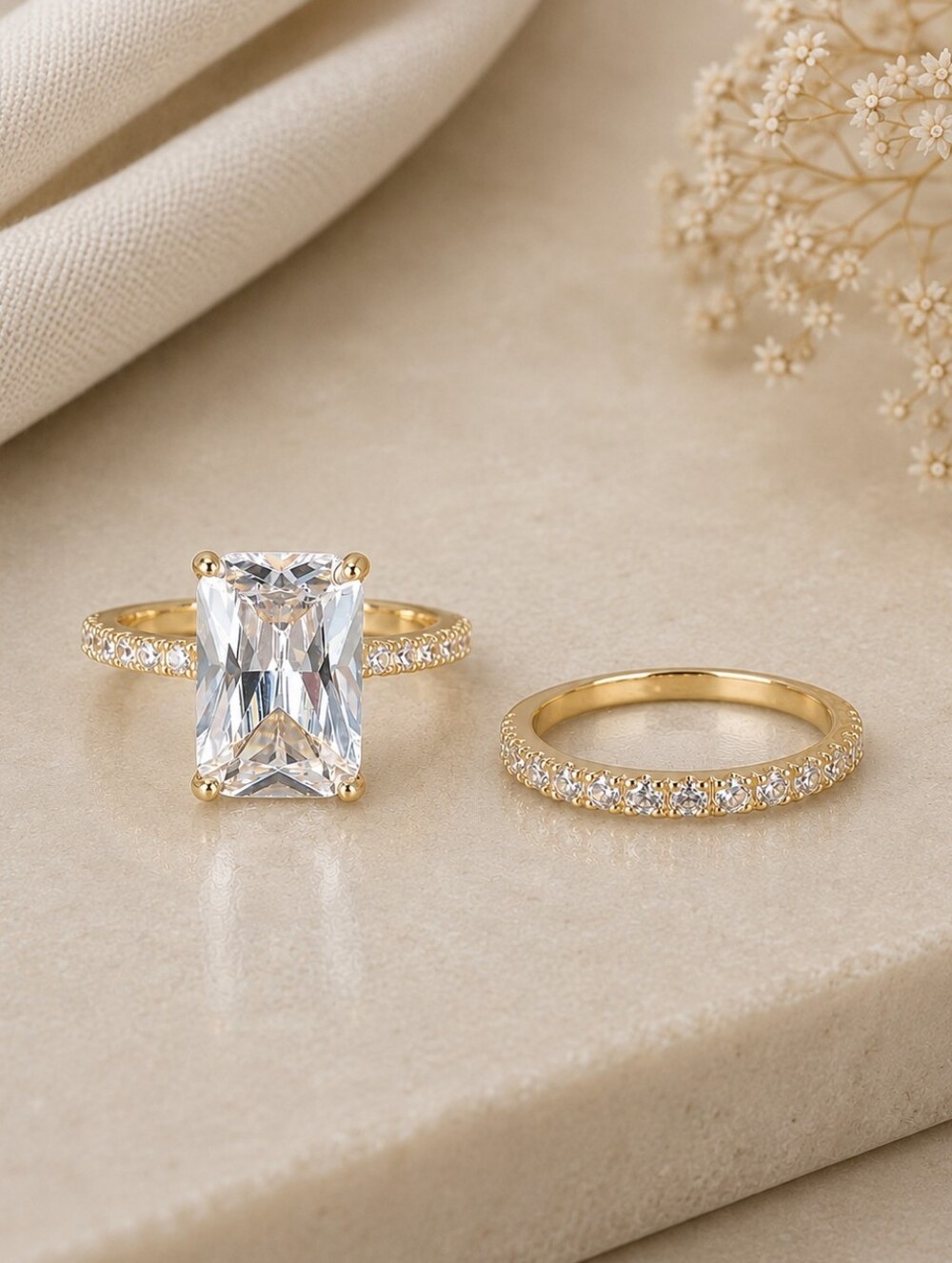 Gold Crystal Statement Ring - Picture 2 of 3